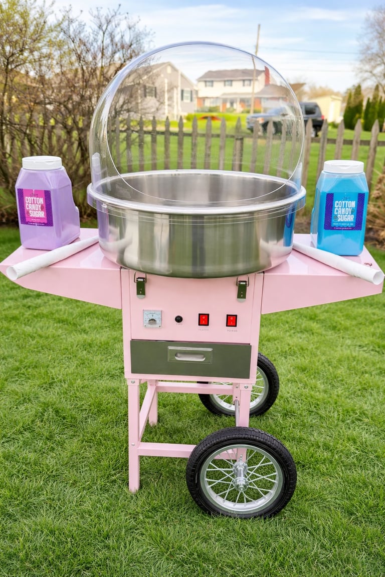 Pink cotton candy machine